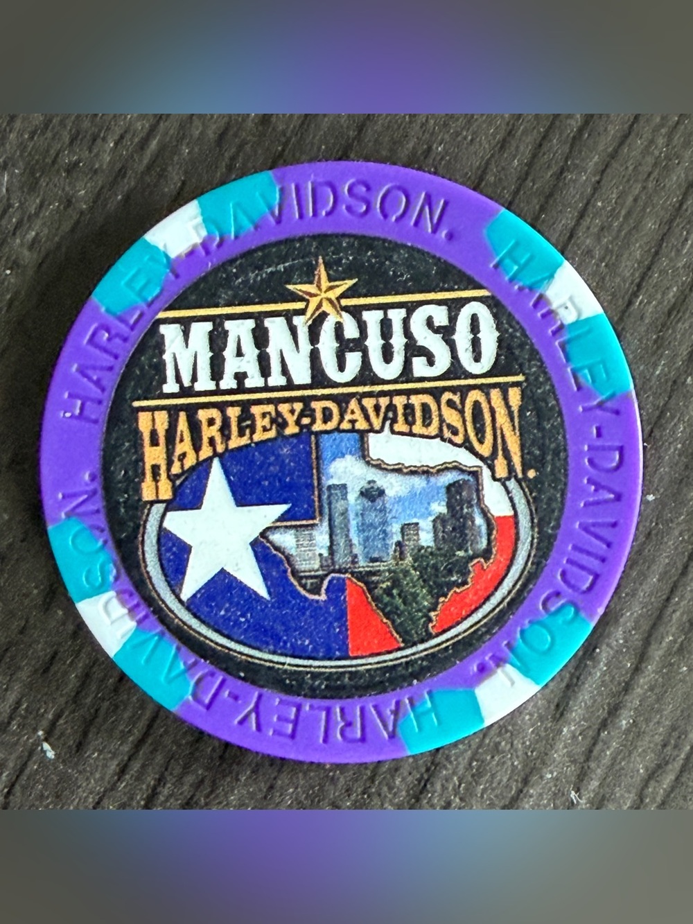 Collectible Harley Davidson Poker Chip Mancuso Harley Crossroads Houston, Tx